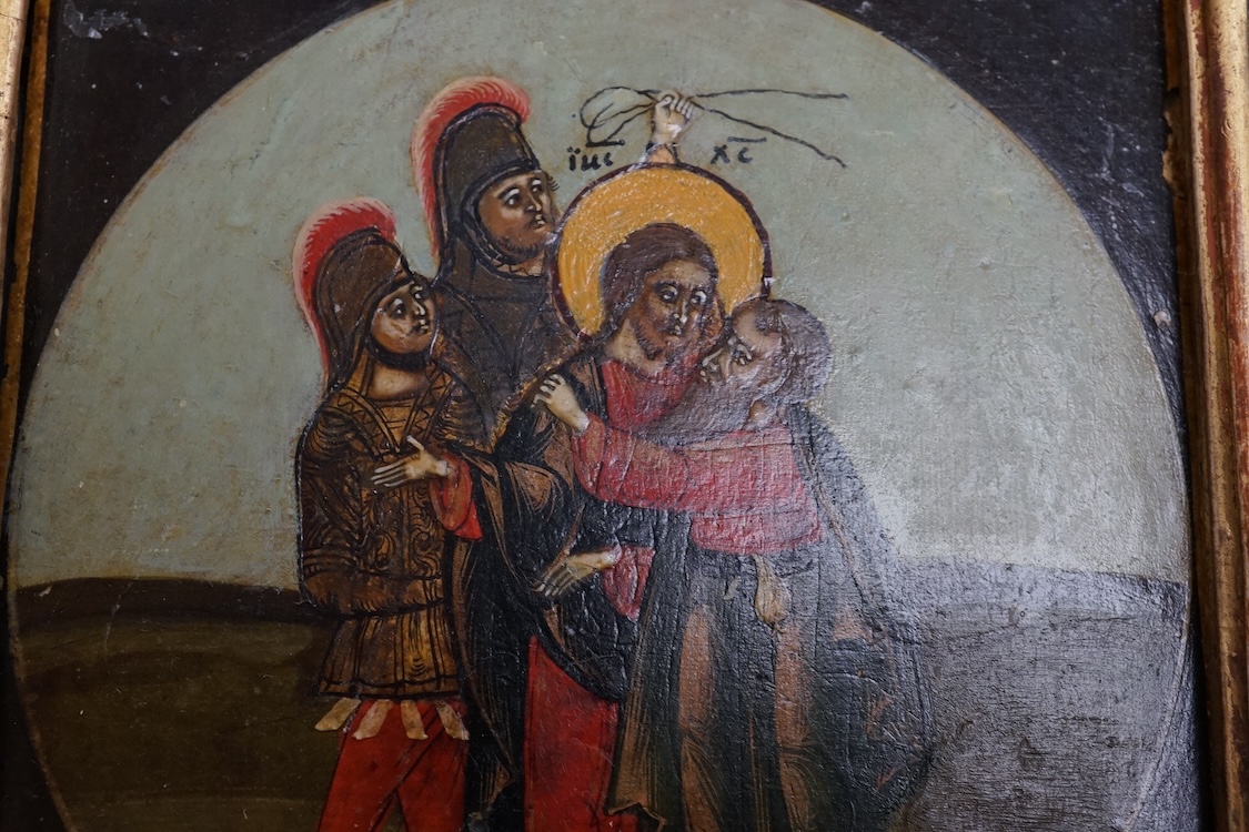 19th century, Russian school, icon, oil on panel, with accompanying paperwork, 12 x 10.5cm